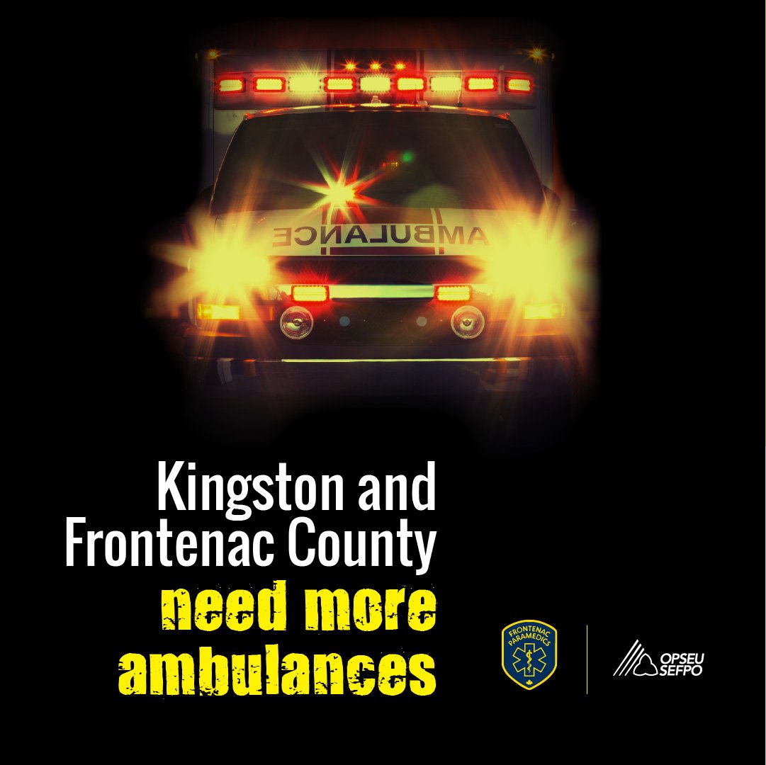 opseu462's tweet photo. Please have patience with @FPSParamedics they are working to service extremely high call volumes due to events in the Queens district. More ambulances and adequate staffing levels are needed to service the needs of the community.#ygk @FrontenacCounty @OPSEUAmbDiv @cityofkingston https://t.co/GWwAI5cbyk