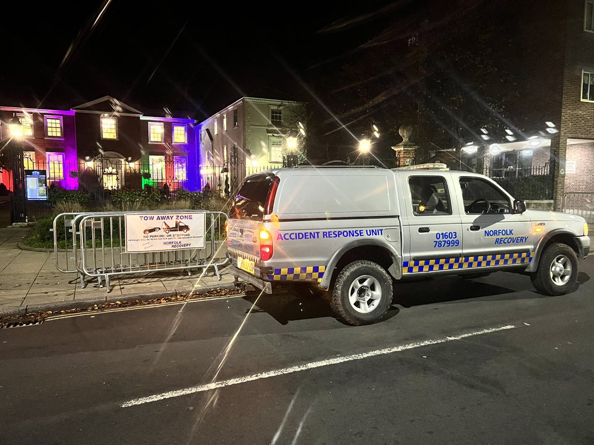 The events team have been out tonight planning for tomorrow. Please remember the no parking area and no vehicle moving sites. Good luck to the organisers and runners tomorrow. <a href="/runnorwich/">Run Norwich</a> #norwich #run