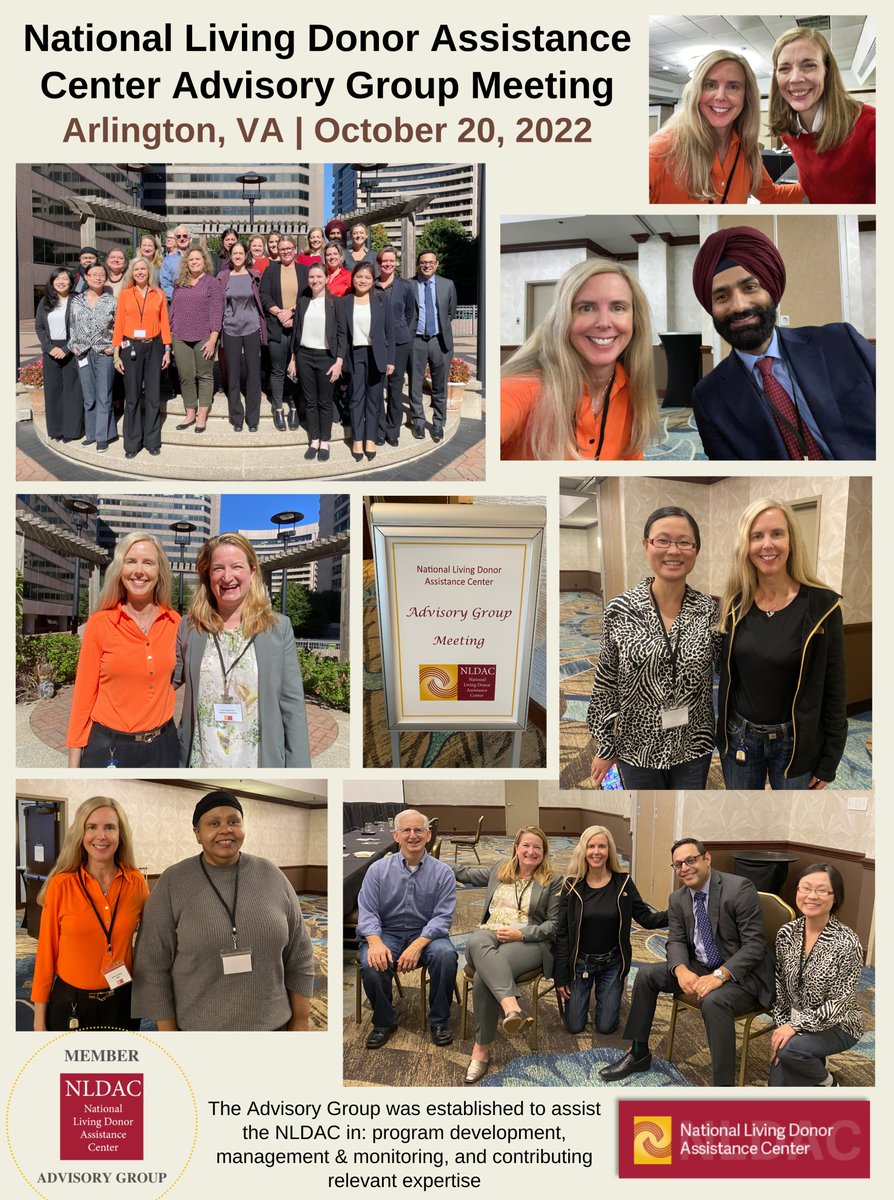 KristaLentine's tweet photo. Honored to represent @ASNKidney on @NLDAC_ASTS #AdvisoryGroup Mtg, October 20, 2022 | Arlington, VA
•🙌🏾Wonderful to meet w/#NLDAC Program Team➕AG Members to review progress in reducing #FinancialDisincentives💸to #LivingDonation by covering #Travel, #LostWages➕#DependentCare👏🏽 https://t.co/oSY4CJzEBY