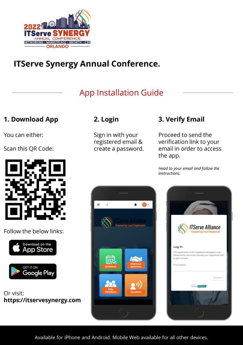 ITServeorg's tweet photo. Get to know about #ITServeSynergy in a finger tip.

Download IOS: https://t.co/2pbnz8YpBL 
Download Andriod: https://t.co/KmPbBvhdY4 

#Synergy2022 #ITServe #ITServeAlliance #NetworkWithITServe #ITServeSynergy2022 https://t.co/6QFuwCUMCM