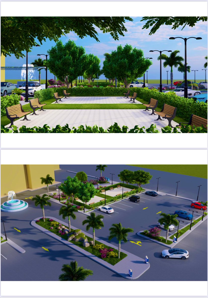 من اعمال قسم التصميم بمكتبنا .. تصميم مواقف و استغلال الفراغات بمسطحات خضراء و اشكال جماليه