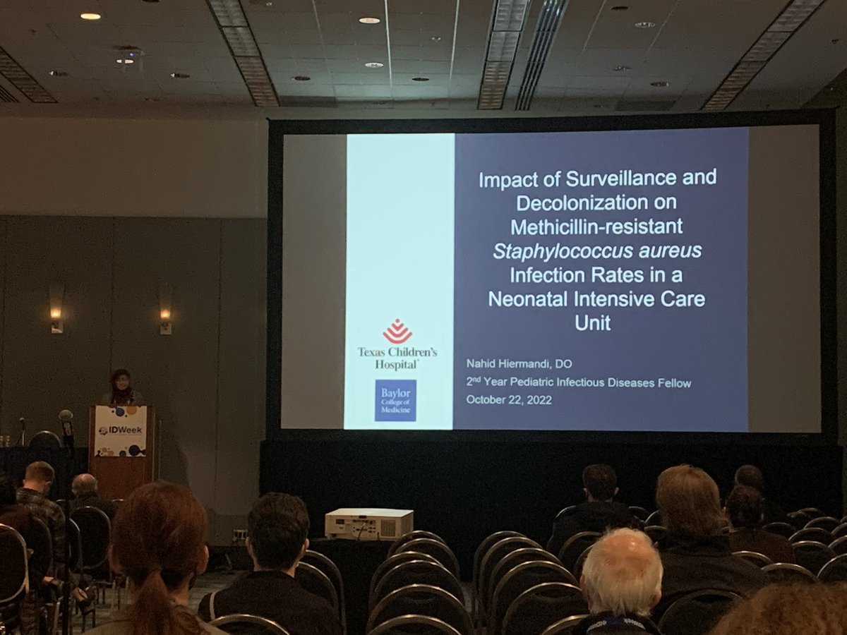 BCMPedIDFellows's tweet photo. Dr Nahid Hiermandi giving her much anticipated talk on MRSA colonization in the NICU! @IDWeek2022 #idweek https://t.co/Y2cEDdUqvS