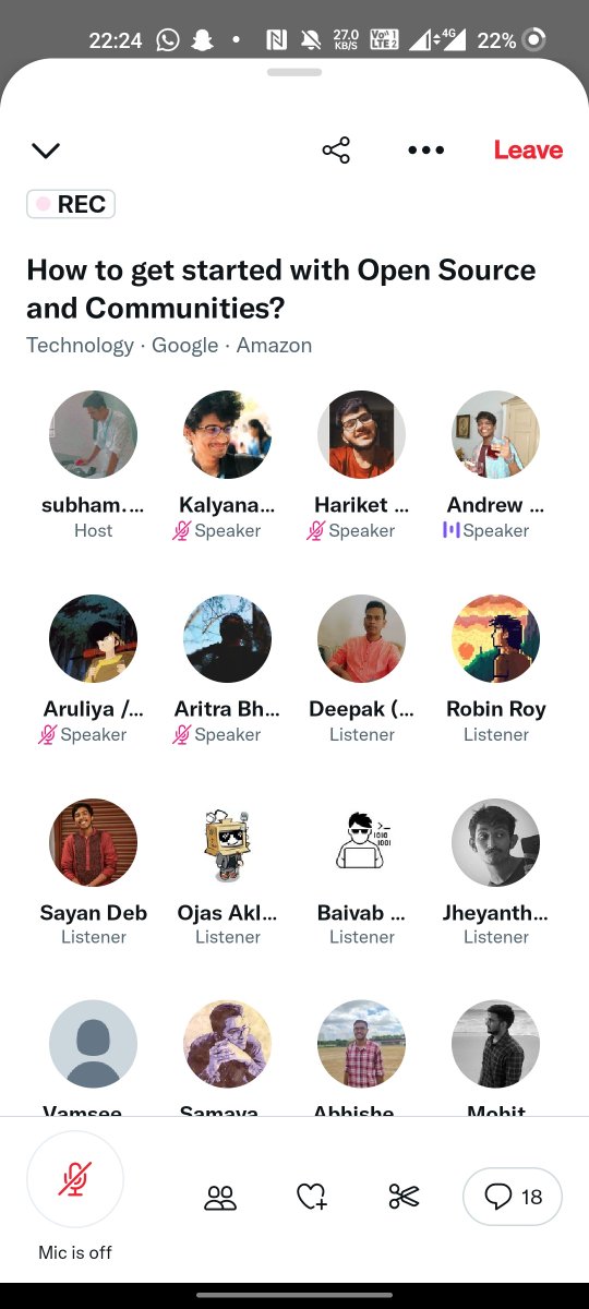 NotKalyann's tweet photo. Here I go with the first Twitter Space . Thanks for this great opportunity @subhamstwt @HariketSheth . https://t.co/ySQtqlQwcj