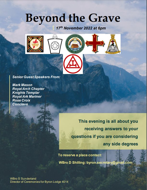 A reminder of our upcoming talks in November on <a href="/GrandChapter/">Supreme Grand Chapter</a> <a href="/MarkMasonsHall/">Mark Masons' Hall</a> RAM KT Rose Croix and Red Cross of Constantine. #CredeByron #RoyalArch #ProgressiveOrders