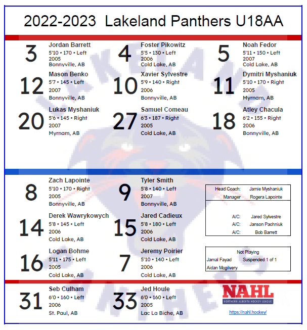 Lakeland Panthers U18 AA tweet media