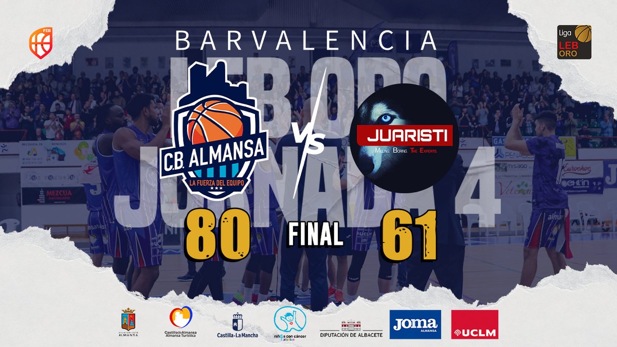 🏀 | Final del encuentro en #LaBombonera con una gran victoria del BarValencia #CBAlmansa con <a href="/AFANION_/">AFANION</a> ante <a href="/iraurgisb/">Iraurgi Saskibaloia</a>.

Trabajo coral con cinco jugadores por encima de los 10 puntos. Próximo destino: <a href="/flleida/">HIOPOS LLEIDA</a> 😤

#JuntosSomosMásFuertes #LaFuerzaDelEquipo