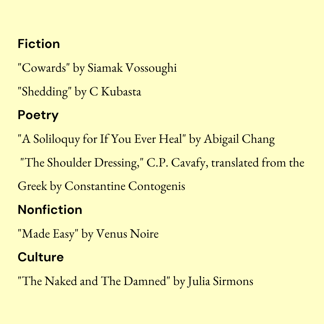 mayday_online's tweet photo. Announcing our Best of the Net nominations! Thanks for sending us your amazing work and congrats!
Writers @siamakvossoughi @CKubastathePoet @JuliaSirmons @honeybutterball @sostrow2 https://t.co/QmC2CvYUK4