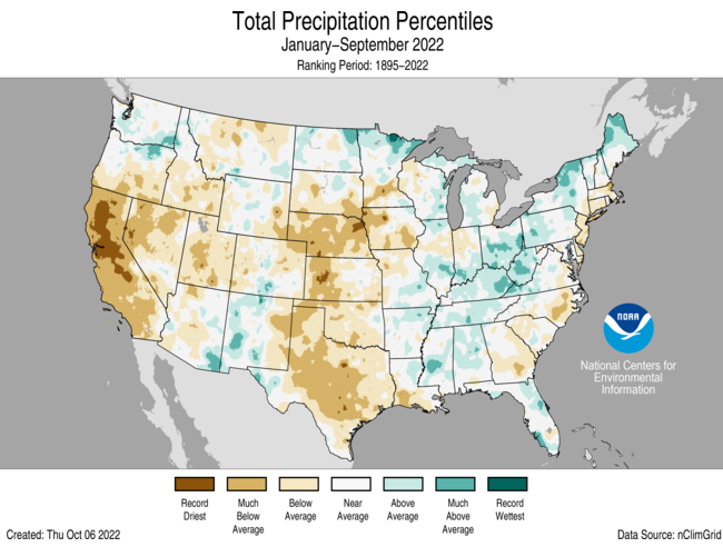 DroughtDenise's tweet photo. Since the start of 2022, parts of #California, #Nebraska, #Kansas, Texas, Nevada, Utah, Iowa and even Minnesota have had their least precipitation on record.
#drought
https://t.co/XAtVDPZ9oI https://t.co/m8he5OfQad