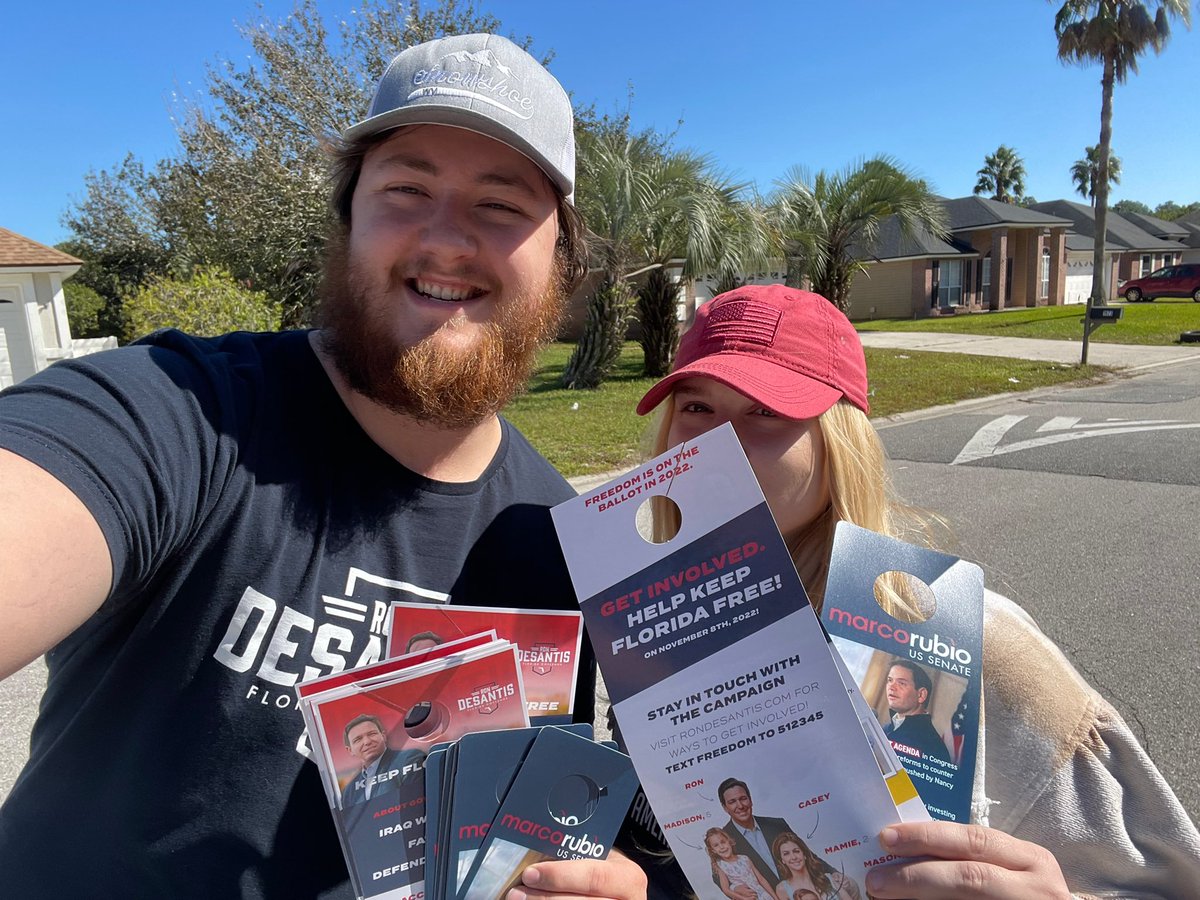 DontTurnLeft67's tweet photo. Another great day knocking on doors and getting out the vote to keep Florida free! #LeadRight #TeamRubio #TeamDesantis #TeamWaters https://t.co/1OwKfuJTaW