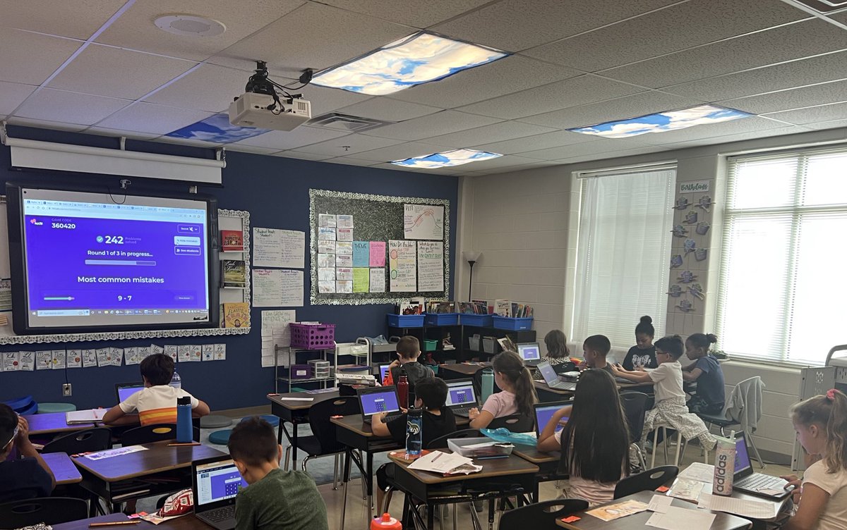 msrogus's tweet photo. My students are so competitive so I Introduced them to 99Math! They get to compete against each other while practicing their math facts! It even gives additional recognition to my friends who didn’t go the fastest but got every question right! @NISDMireles https://t.co/Easi1faCRg