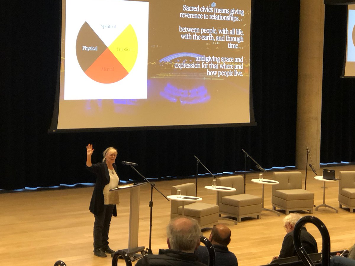 "What Should Housing Be?" community conversation at #Halifax Central has begun. Dr. <a href="/JayneEngle/">Jayne Engle</a> is opening with a presentation about sacred civics. One key lesson: We are all creators of law. #LivingFoundations