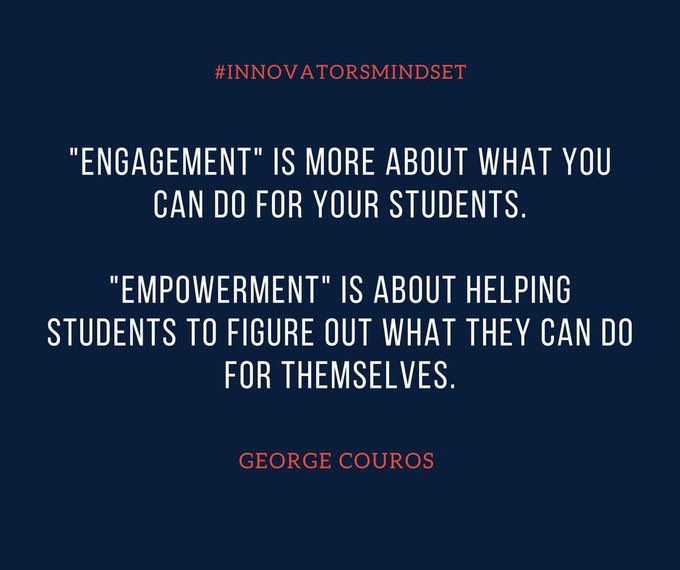 Great one from @gcouros & #InnovatorsMindset in his latest 'Something Personal, Professional, and Profound' email. If you don't subscribe, you should! 👍🏼😀