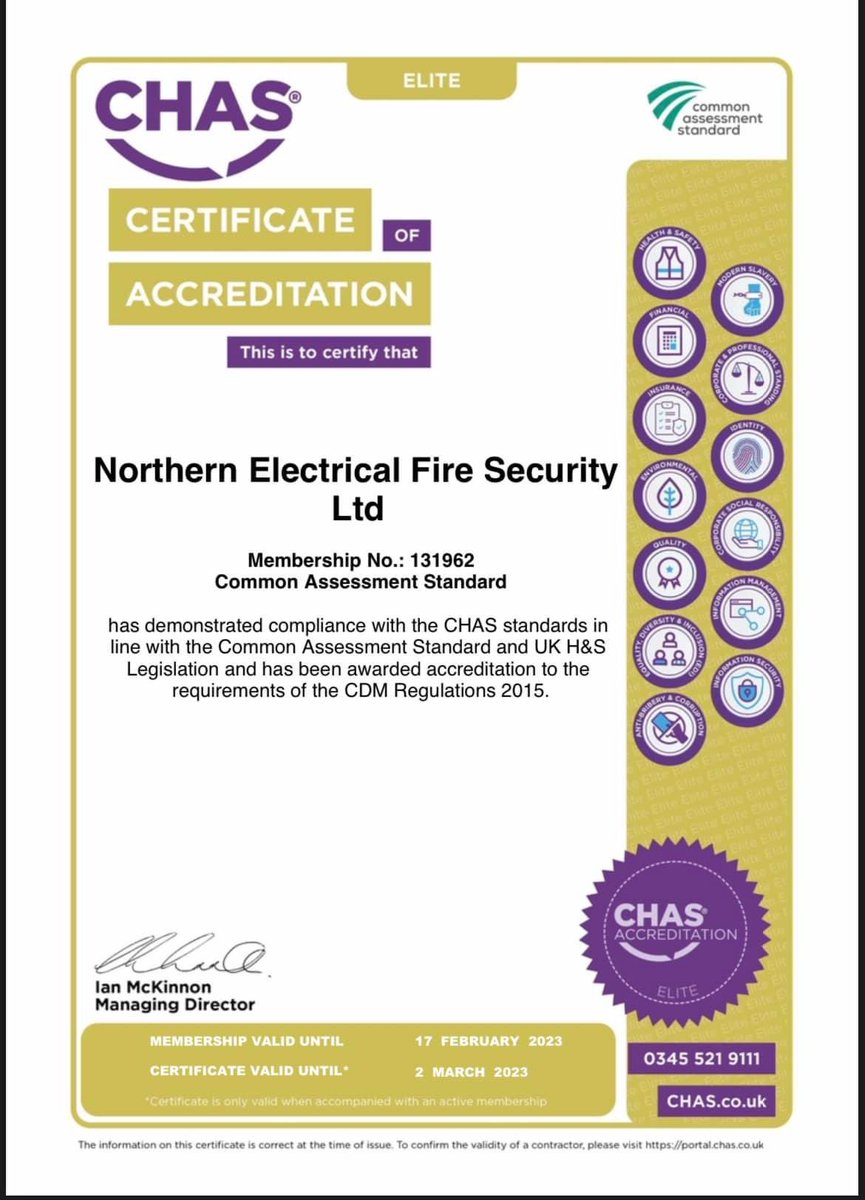NEFSLTD's tweet photo. CHAS ELITE

We are pleased to announce that we have been awarded our CHAS ELITE accreditation.

Further cementing our commitment for compliance and health and safety.

Well done to all the team 👏🏻 #chas #teamnefs #ssip https://t.co/31wTMfs05V