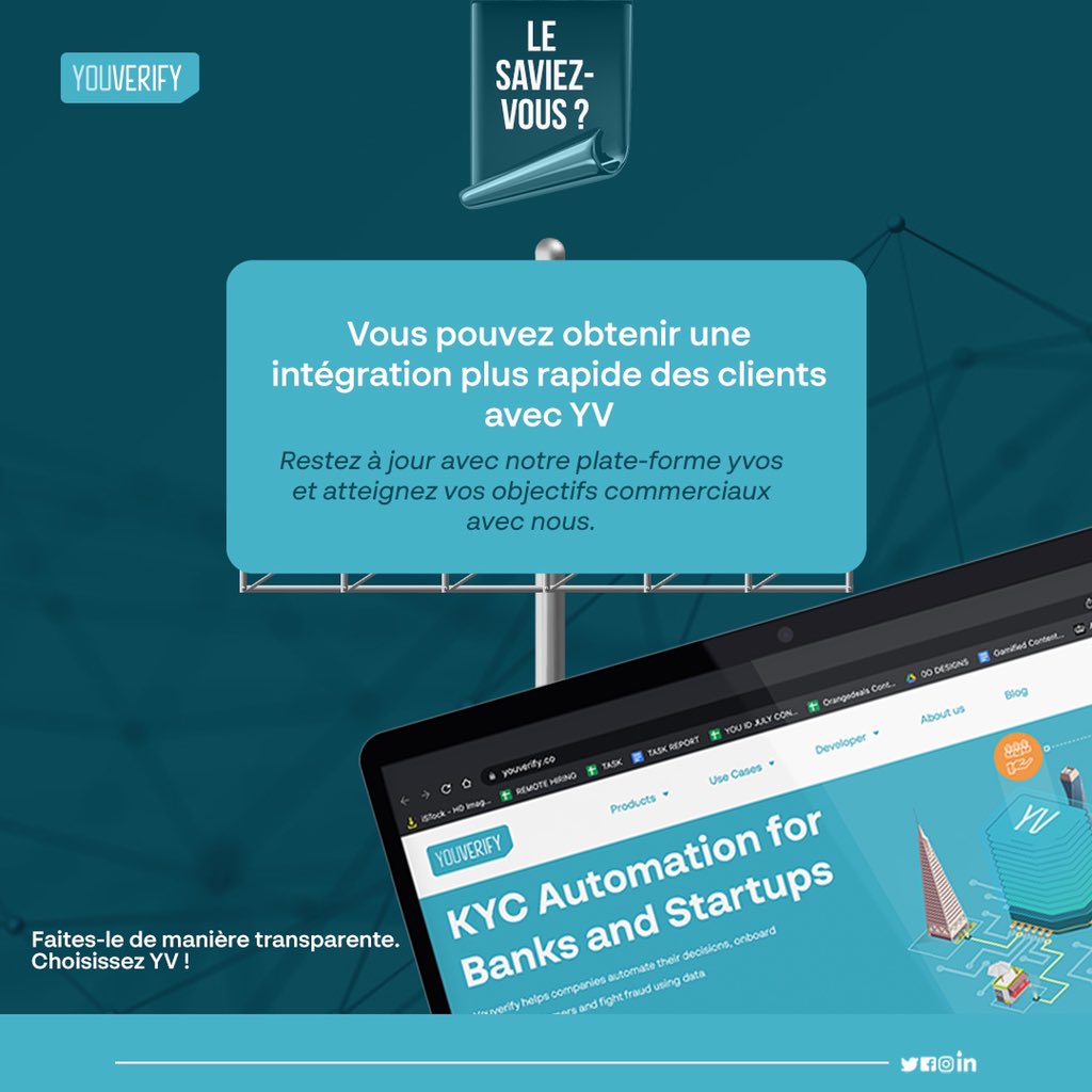 Maintenant, vivez à Coted'ivoire 🇨🇮

Choisissez Youverify pour une expérience rapide.

#Youverify #kyc #amlcompliance #customeronboarding #cote