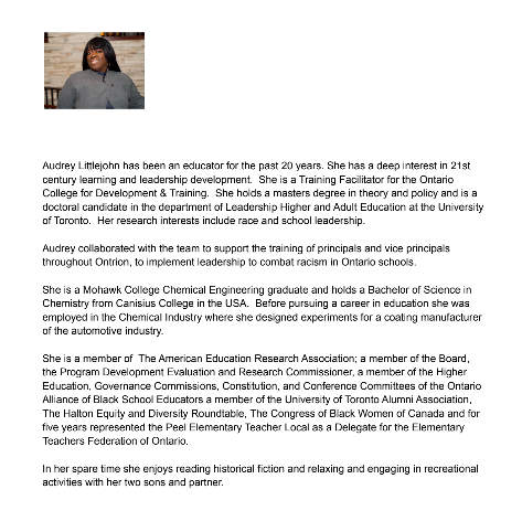 @ProjectDROC FULLY ENDORSES Audrey LittleJohn for ONABSE President. Audrey has been a hardworking and functional member  for several years which also includes her time as a board member.  Vote Audrey for president.
