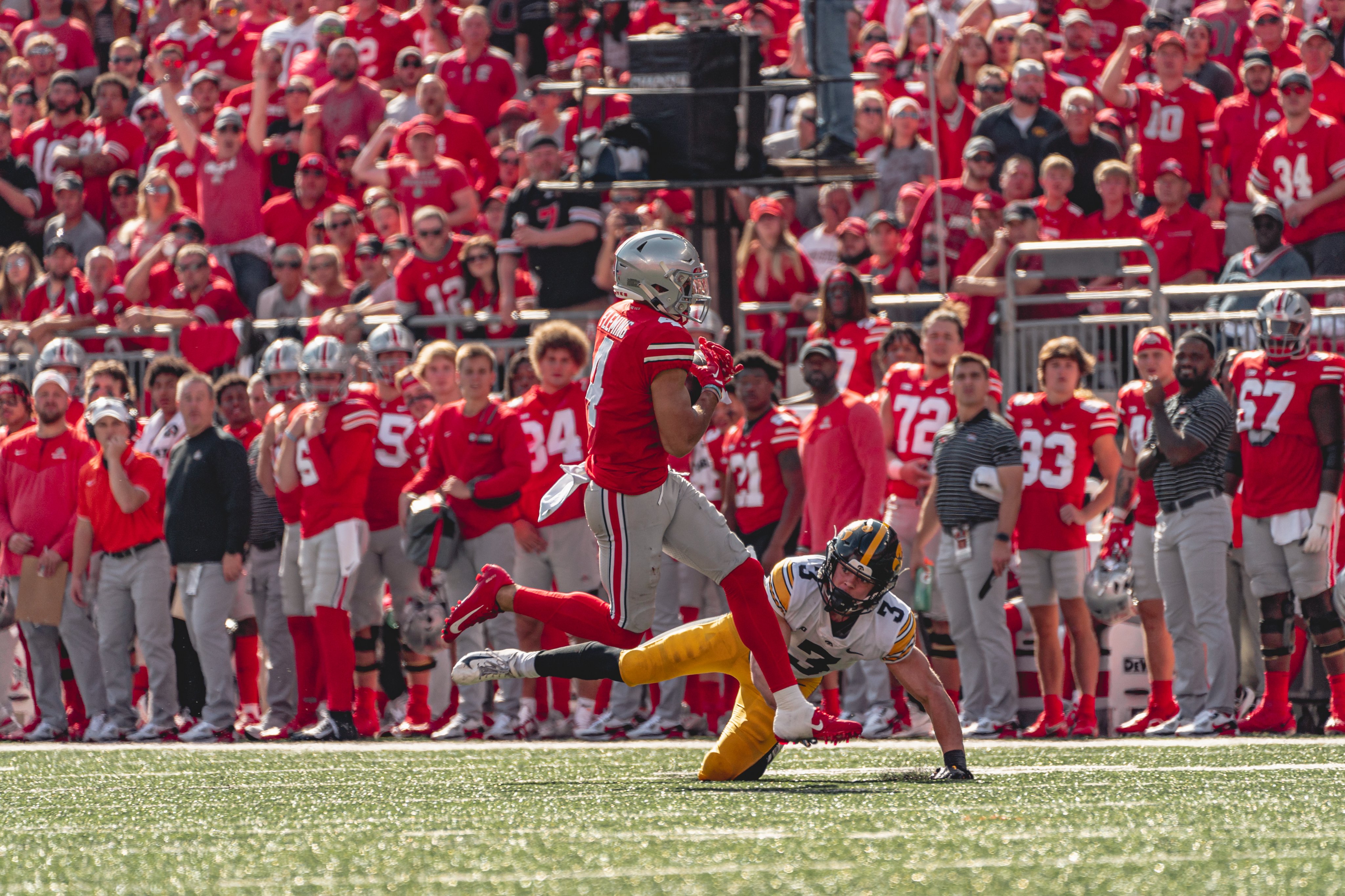 Ohio State WR Julian Fleming running in for another ohio state touchdown