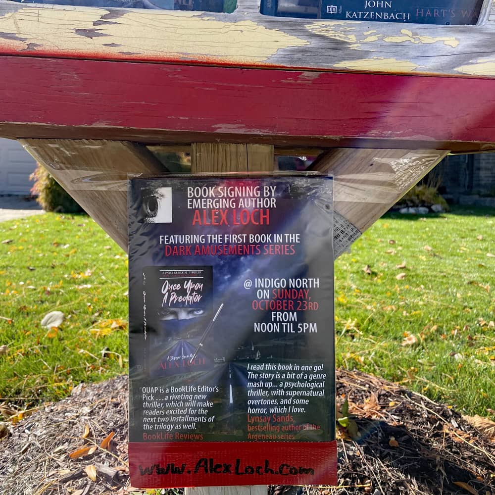 AlexLochNess's tweet photo. A final reminder that my book signing is tomorrow at Indigo North (across from Masonville mall) noon til 5pm

The QRCode will give u the details &amp; the google map location or go to my blog
https://t.co/C7zyV48OV9

Hope to c u there! 

#BookSigning #OnceUponAPredator #IndigoNorth https://t.co/u959BfwbDo