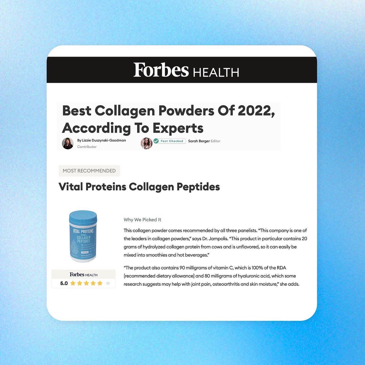 Hot off the press.😮‍💨😮‍💨😮‍💨 In case you needed ~that~ much more of a reason to start incorporating collagen into your daily routine–here it is! Check out what the buzz is all about.📰🤓