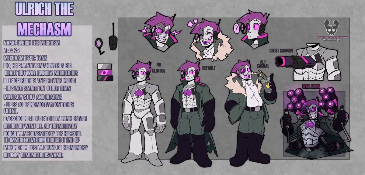 BSkelebunny01's tweet photo. He's done!
Ulrich new reference sheet
HD image: https://t.co/jRiiRTi64E
#mechasm #ulrichthemechasm #oc #originalcharacters https://t.co/Abw3oUbB23