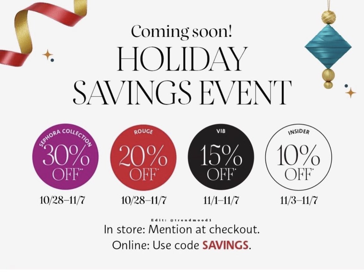 Create a Sephora account by October 31st and receive 20% off your first purchase using this code sephora.com/share/xa3mp9o4… this code is only good for one time purchase ! #Sephora #SephoraHolidaySavingsEvent