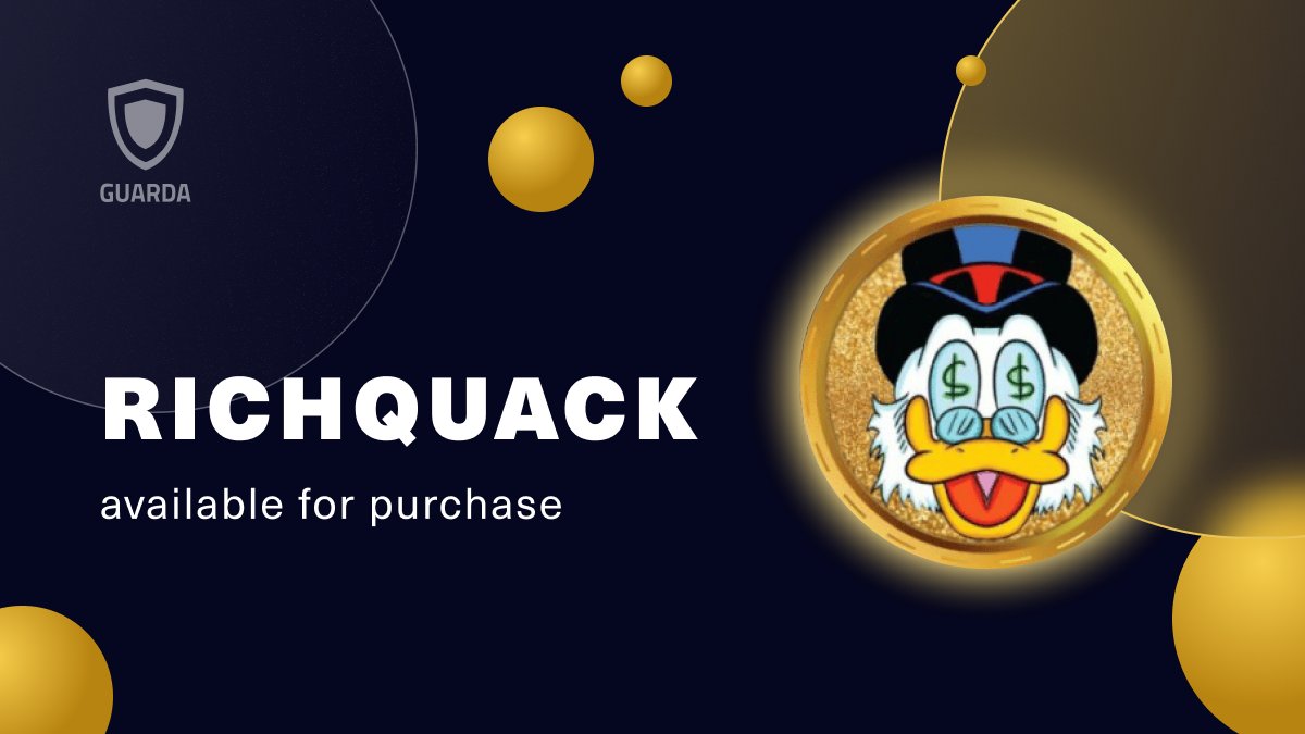 Getting $QUACK rich is now easier with Guarda! 🪙 🆕BUY and SELL @RichQuack directly for 30+ fiat currencies in your web/desktop app! ICYMI, you can also swap #RichQUACK #BSC token for any #crypto on Guarda Wallet 🔥 ➡️ow.ly/ByZE50LinyI