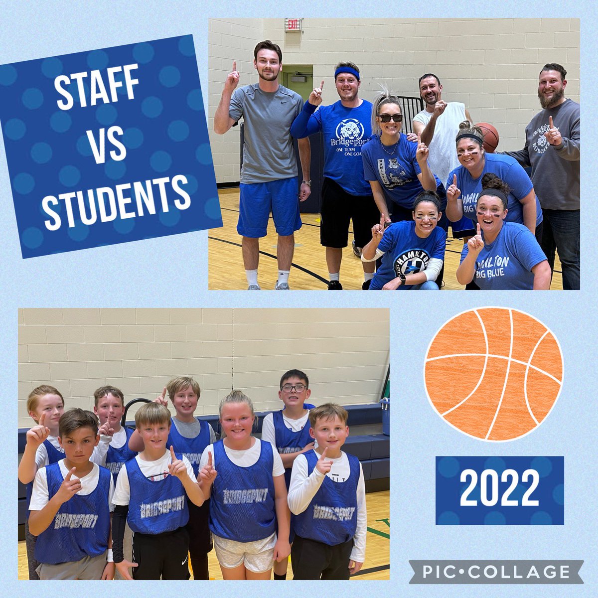 RachelAhonen's tweet photo. We helped warm them up for their championship today! Way to go, Bobcats! #staffvsstudent @Hamilton_BPE https://t.co/gb96QWlZhW