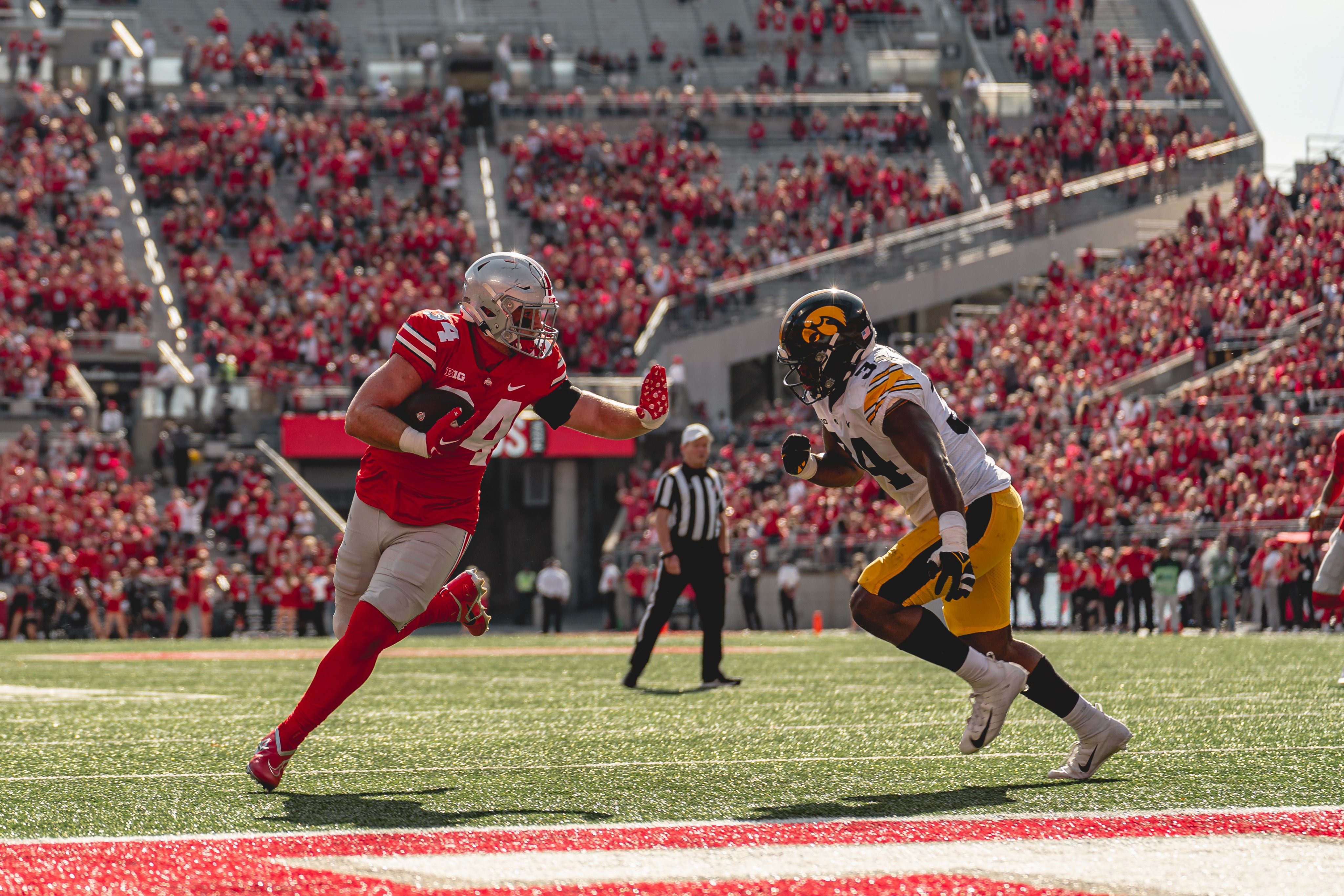 Ohio State FB Mitch Rossi running the ball in for a touchdown