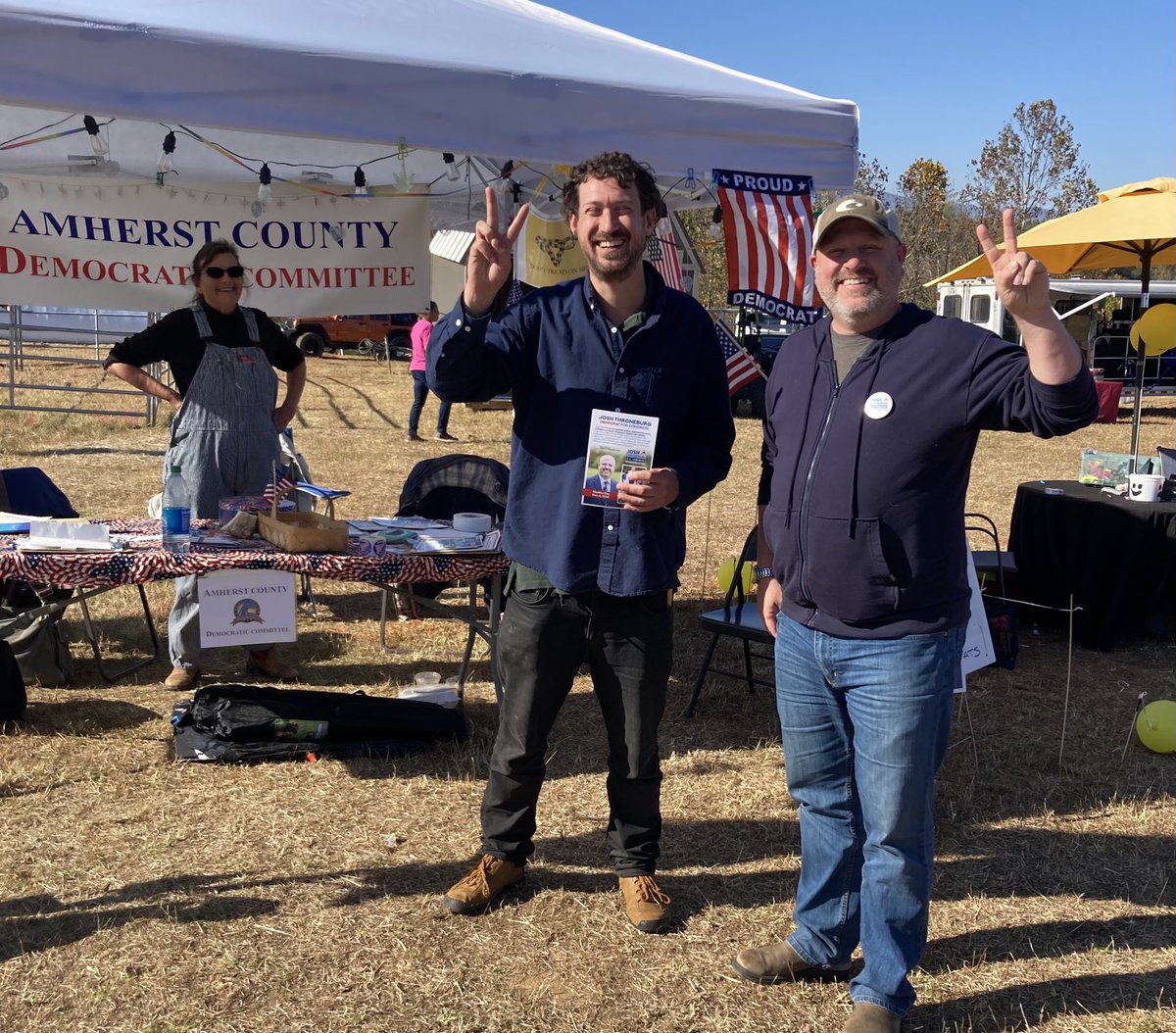 Amherst_VA_Dems's tweet photo. A great day with the candidate Josh Throneburg at the Amherst County Fair! Have we mentioned that rural Dems are on the move?? ⁦@JoshforVirginia⁩ https://t.co/TP9lYrxEB7