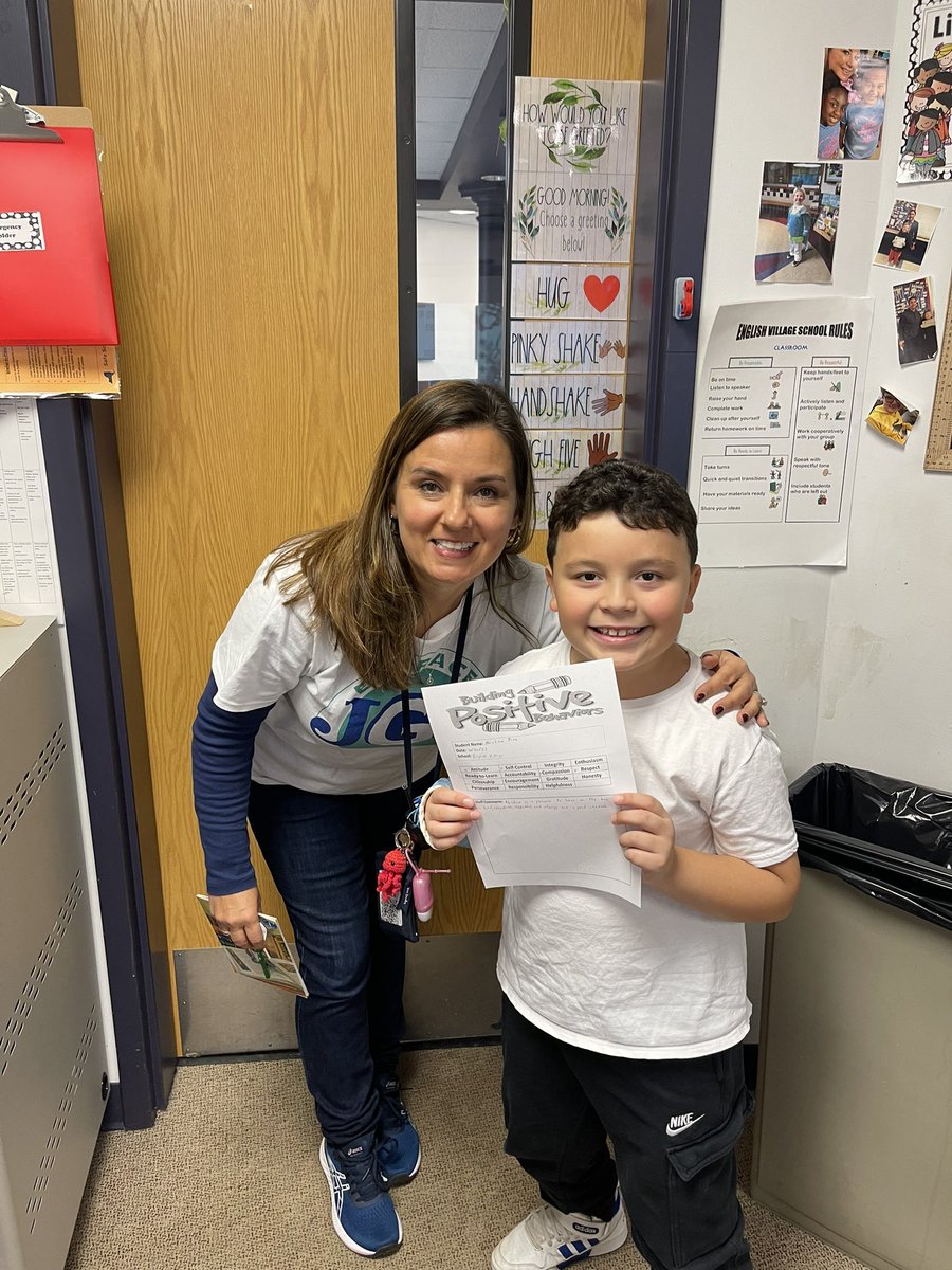 Julsk41's tweet photo. What a great week @Englishvillage2 one of my students had a positive bus referral. He also can’t play on the playground because of a broken wrist, so his friends played on the sidewalk with him. Then two of my students wrote the sweetest notes! This brought me joy! @GCSDsuper https://t.co/WM3jjTHvlZ