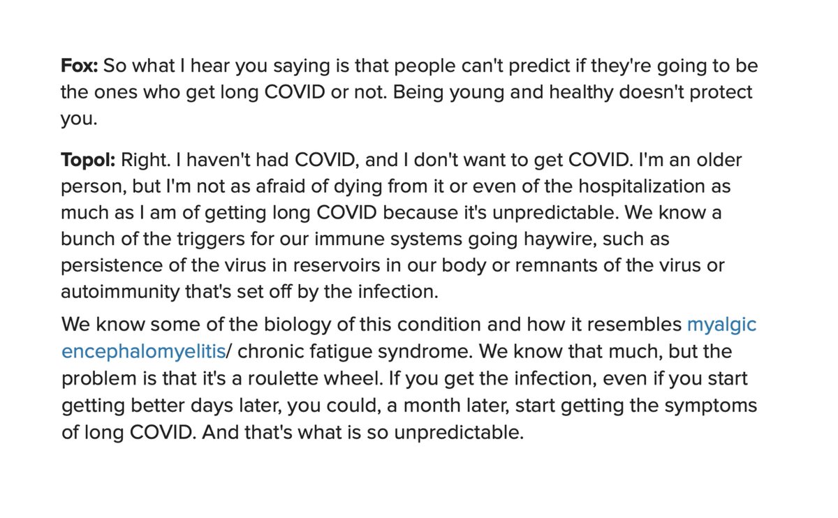 Avoiding #LongCovid
medscape.com/viewarticle/98…
My interview with <a href="/maggiemfox/">Maggie Fox</a> <a href="/Medscape/">Medscape</a>, video w/ transcript