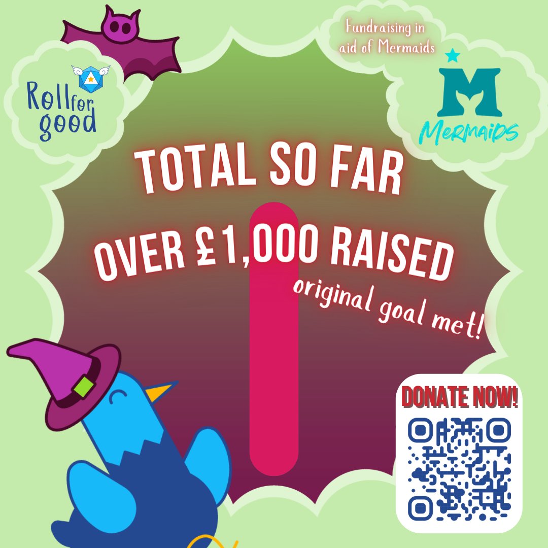 rollforgood's tweet photo. Our stretch goal is now £1,500! LET'S GO! We're doing all we can to keep raising funds for @Mermaids_Gender
#VtM for the #vamily is on right now! And we have another stretch goal giveaway as well
Hurry over to https://t.co/xn97sAmidD
#RollForGood https://t.co/SbXNLtUDR5