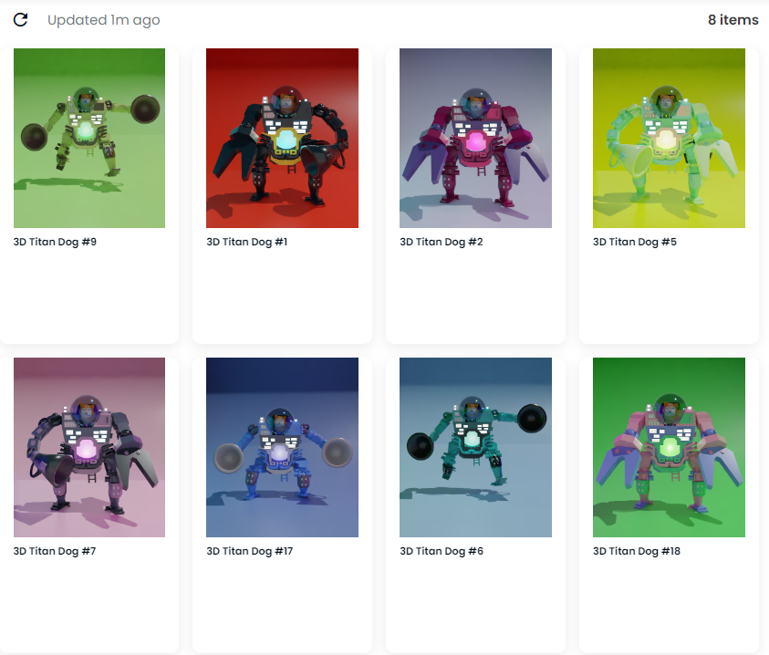 TitanDogsNFT's tweet photo. 3D Titan Dogs popping up on OpenSea.
Checkout all those cool color combinaisons.
https://t.co/2tZxunqb3f

#NFT #SolanaNFT https://t.co/nFTP7GnS3y