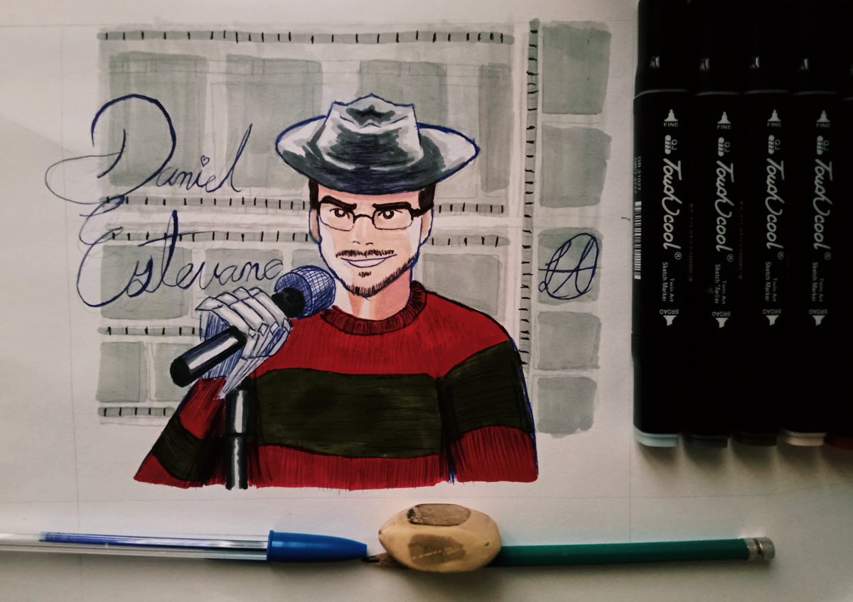 Landar_dg's tweet photo. Le hice este fanart al querido @dan_estevane locutor de Radio Mexicana Nuestras Noticias 1300 AM
#freddykrueger #freddy #Octubre2022 #octubre2022 #inkart #touchfive #radio #radiomexicana #terror #Halloween #halloween #fanart #dibujo #ilustracion https://t.co/AAdkAfXI22