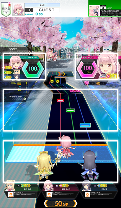 FreeplayC's tweet photo. (2/3) The third game to be released in SEGA's #Performai series, after #Maimai and #Chunithm!
1). Use the analog joystick to control a party of 3 on a "hallway" as they scroll down the chart.
2). You must hit red green & blue notes via the corresponding colour button. > https://t.co/s5sb3CBoPP