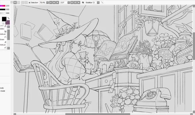 Do u guys miss the witch drawings?? here's a WIP! 