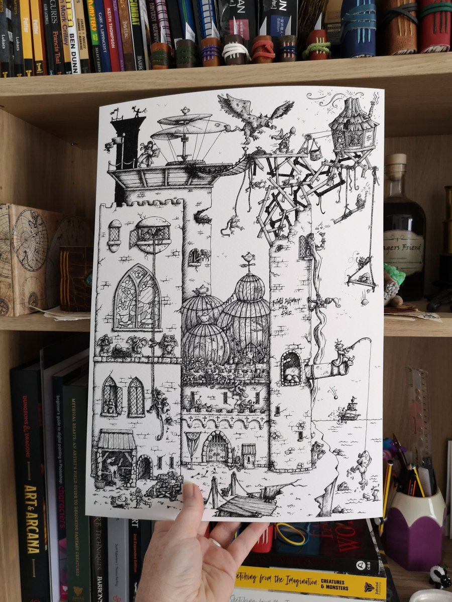 weebird20art's tweet photo. My Castle Teapot wimmelbilder drawing is available in a new print size! So if you have limited wall space this could be perfect for you 😁

https://t.co/Kp0huJLVYU

#pendrawing #artprints #castleart #wimmelbilder #etsystore https://t.co/ec6aOZApM9