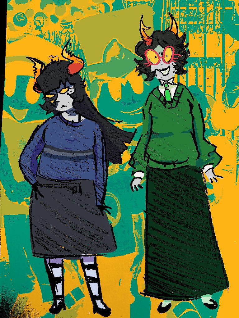 mscapgras's tweet photo. i find it crazy that my best art i think i've ever made was all hiveswap ship art that i never shared with anyone but close friends. anyways here's ardatas and lyneras from earlier this year #ardata #lynera #hiveswap #lyndata https://t.co/Ak1FqIRa5X
