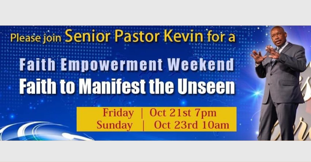 Reminder: One Service tomorrow Sunday 10/23 at 10am, Part II of Faith to Manifest the unseen. Our Pastor has the perfect word in store for you. 

#faithempowerment #cityoffaithchristiancenter #faith #getready #wordofGod  #believe #trustGod #byfaith #unseenrealm