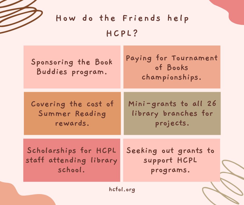 HCFOL_TX's tweet photo. "What exactly do the Friends do?" you may ask. We do lots of things to support HCPL. We'd love for you to join us! https://t.co/uyRjAEossa https://t.co/b4HfS4Nh8p