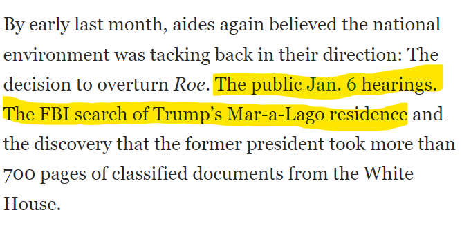 WAPO just casually admitting that the Biden administration is relying on the prosecution of their political opponents to drive voter turnout.