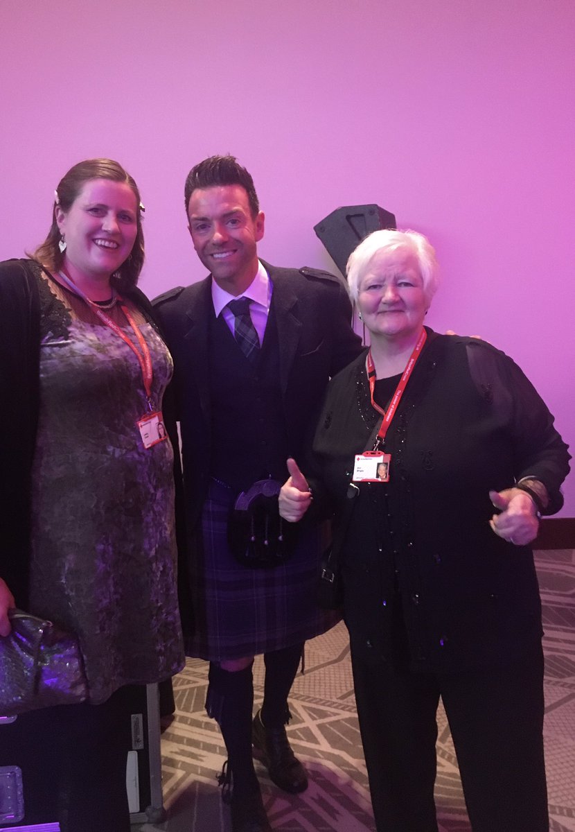 It’s a thumbs up for <a href="/des_clarke/">Des Clarke</a> from Ann Brogan, our dedicated volunteer of 42 years. Thanks so much Des for supporting the Glasgow Sportman’s Ball in aid of <a href="/RedCrossScot/">Red Cross Scotland</a> <a href="/BritishRedCross/">British Red Cross 🧡</a>, raising funds for our local services helping people feel less lonely.