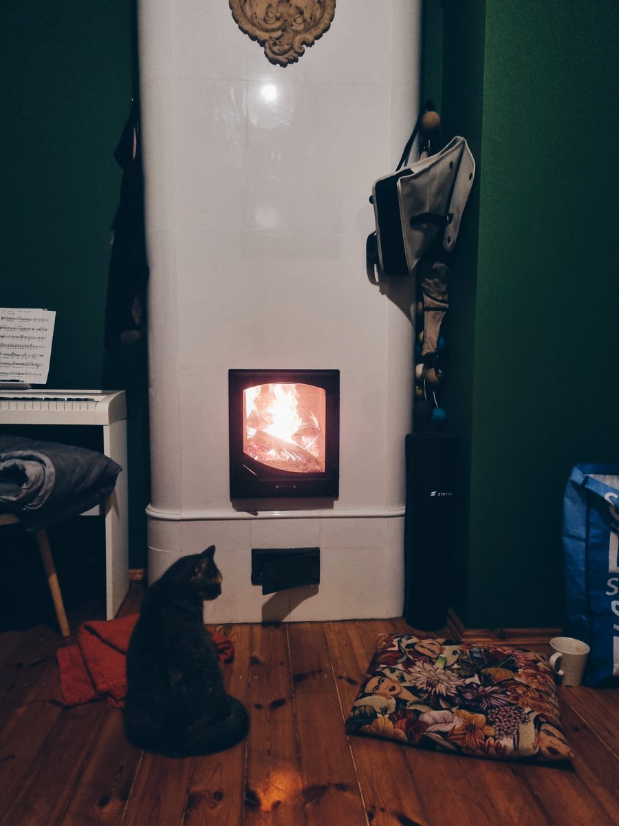 Merilonna's tweet image. Siltuma sezona var sākties! 🖤
(Iekurināju, nobildēju un mantas no krāsns noņēmu!)