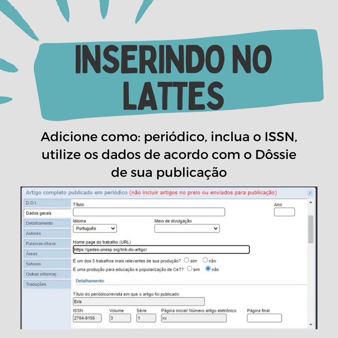 Novidade!!

O <a href="/erisgedes/">Eris - Defesa e Segurança</a> agora possui ISSN (International Standard Serial Number) 🎉

Com esse código você poderá registrar as suas publicações no Eris em seu currículo lattes. Confira o passo a passo nas imagens a seguir e, caso tenha dúvidas, entre em contato conosco.