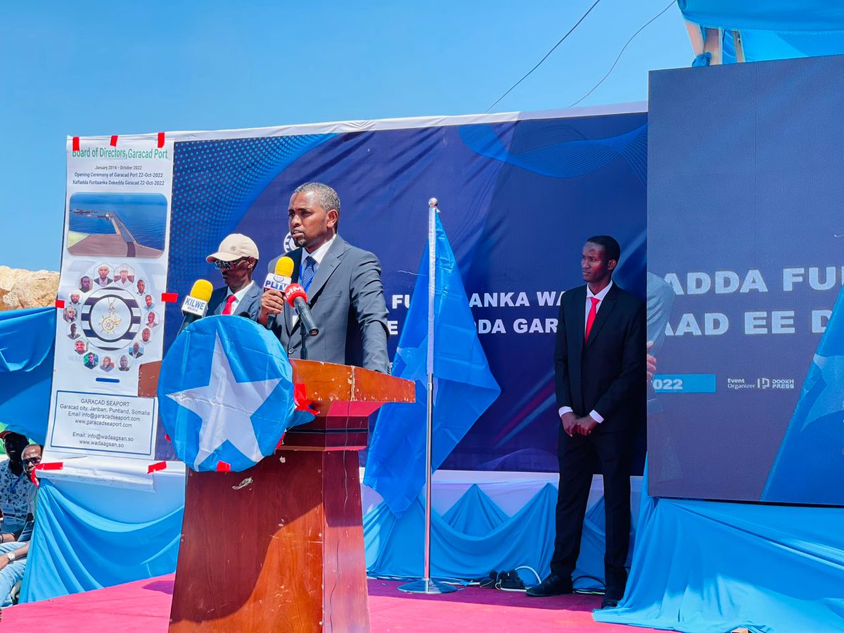 Said_Faadi's tweet photo. Thread1/3
By the grace of Allah, we have witnessed history today. The opening ceremony of Garacad Seaport was and will remain a colossal achievement of historic proportion for #Somalia. Thank you President @HassanSMohamud for your encouragement, commitment, vision and leadership. https://t.co/inMpLZgjge