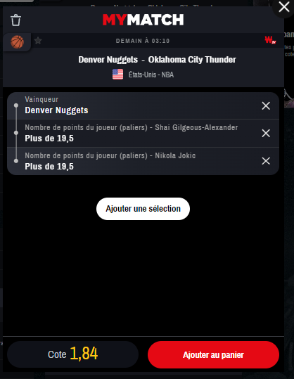 MarviProno's tweet photo. ▫️ Denver Nuggets - Oklahoma City Thunders

▪️ Un Jokic en forme !
▪️ SGA a finis sur un très bonne saison l'année dernière ! https://t.co/NB7MKRFEyF