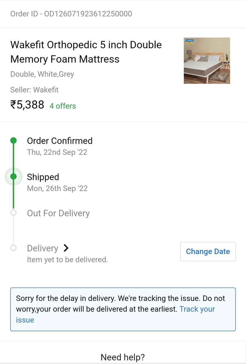 Mickeysud's tweet photo. @_Kalyan_K Sir,  i had ordered a prod on 22nd sept &amp; till date not received the prod and no respnse from CC and i have to pay my cred card bill for this order.. Pathetic service of #FLIPKART @Flipkart @flipkartsupport https://t.co/A3Er9dtrdT