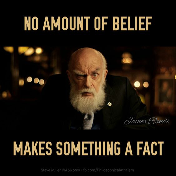No amount of belief makes something a fact. #atheist