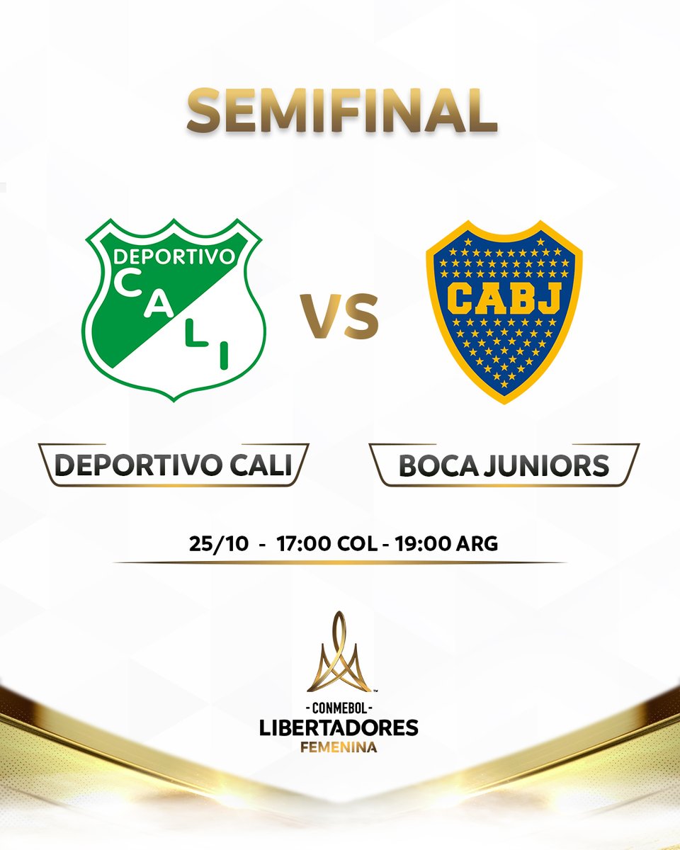 LibertadoresFEM's tweet photo. 🇨🇴⚽🇦🇷 ¡@CaliFemenino  y @BocaJrsOficial sueñan con la CONMEBOL #LibertadoresFEM! Se enfrentan el martes para ver quién juega la Final.

#LaGloriaEsDeEllas https://t.co/Co8FjJLTgd