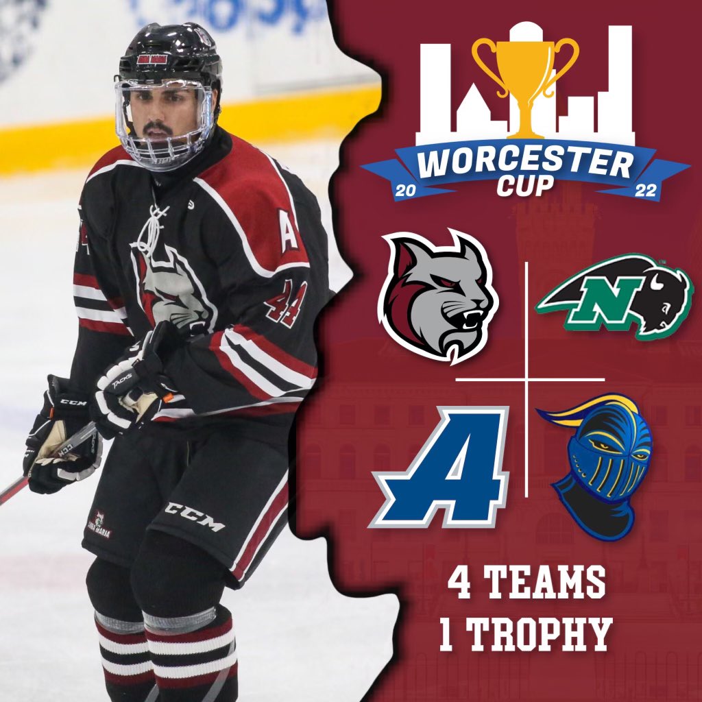 AMC_M_Hockey's tweet photo. Wrapped up pre-season with a 4-2 win over UMass Dartmouth tonight. Great team effort!! Season starts for real next Friday vs Nichols College in the Woo Cup. @goAMCATS @goannamaria https://t.co/wFaFKB8Igi