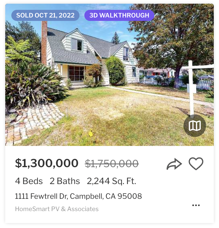 Quan's tweet image. Wow, this home in Campbell sold yesterday for $450k off! cc @scottbudman #bayareaproblems #housingdrop